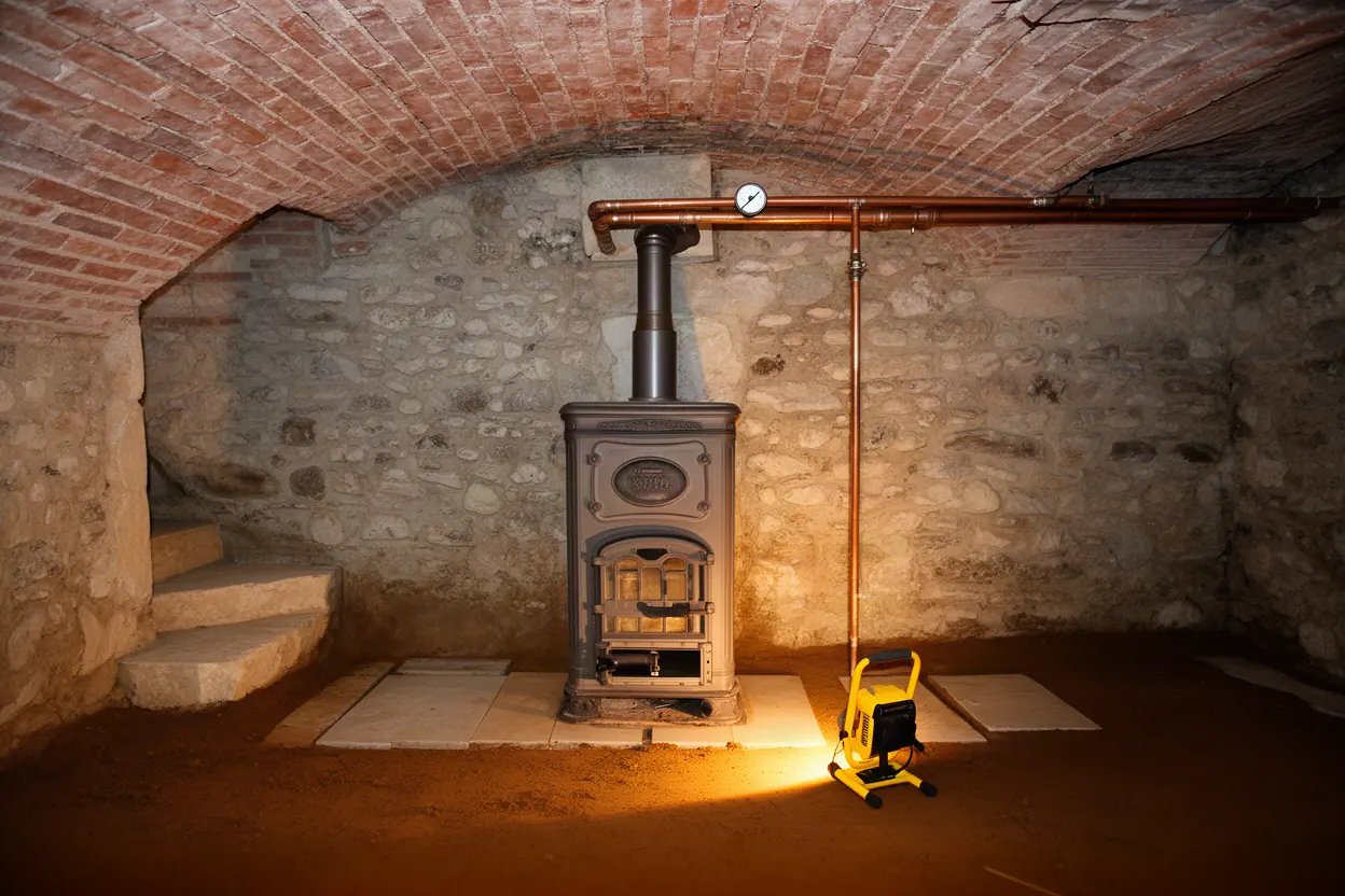 Cuve à fioul enterrée avant travaux à Châteaurenard